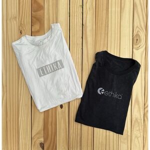 Men's 2- Ethika Classic Fit Soft Shirts Cream/black Cotton/Modal Size Large